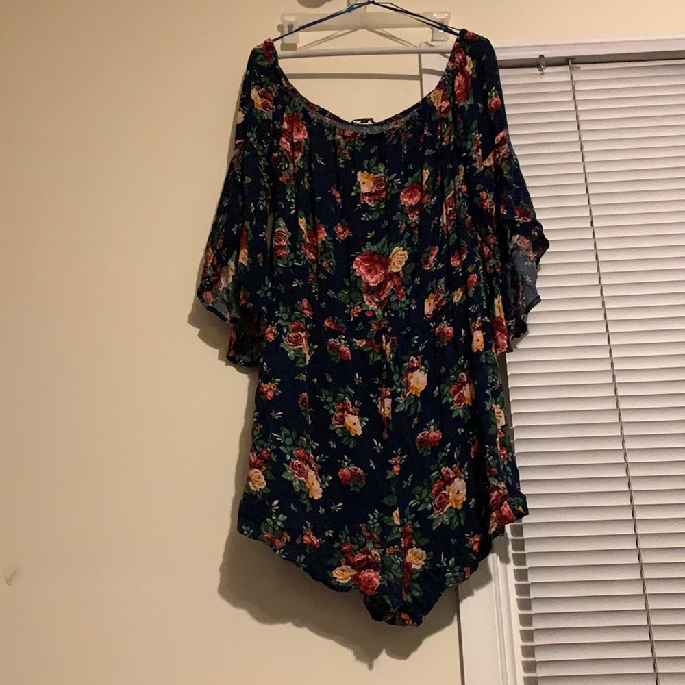 Floral off shoulder romper